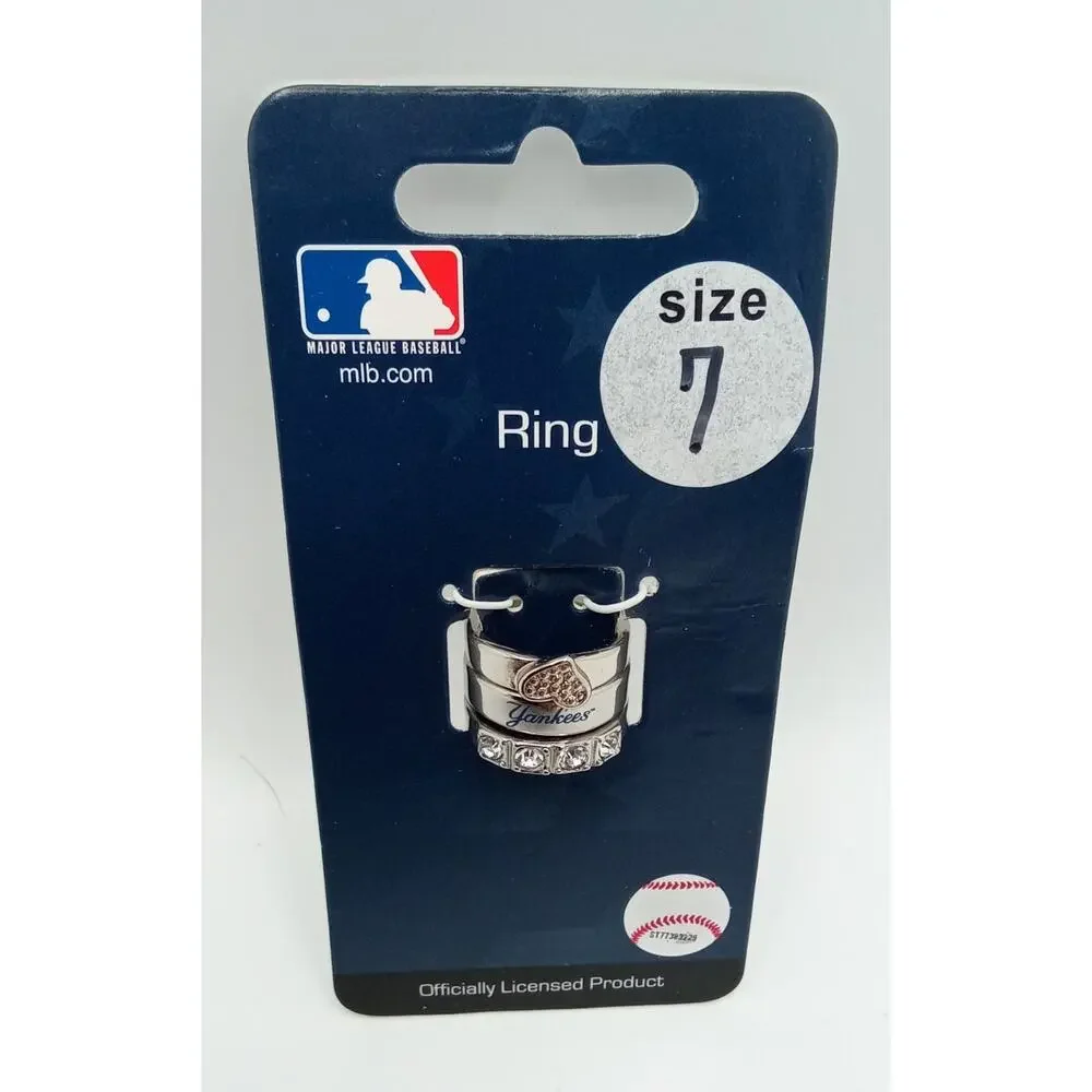 New York Yankees MLB Set of 3 Rings Size 7 - Picture 1 of 3